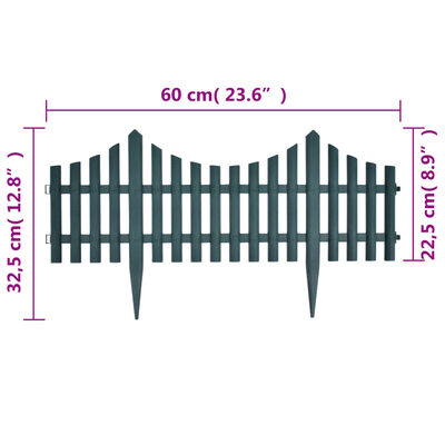 vidaXL 17 pcs Lawn Dividers 32.8 ft Green