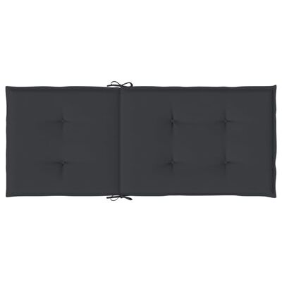 vidaXL Garden Highback Chair Cushions 4 pcs Black 47.2"x19.7"x1.2" Fabric