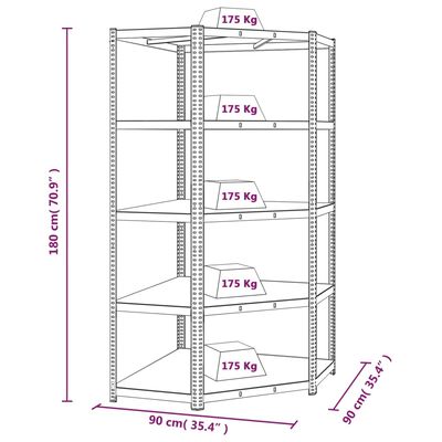 vidaXL 5-Layer Shelves 2 pcs Blue Steel&Engineered Wood