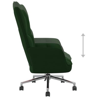 vidaXL Relaxing Chair Dark Green Velvet