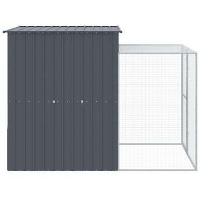 vidaXL Chicken Cage with Run Anthracite 65"x98.8"x71.3" Galvanized Steel