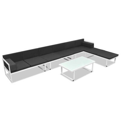 Bot wrijving verslag doen van vidaXL 5 Piece Patio Lounge Set Textilene Aluminum Black | vidaXL.com