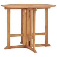 vidaXL Folding Patio Dining Table 35.4"x35.4"x29.5" Solid Teak Wood