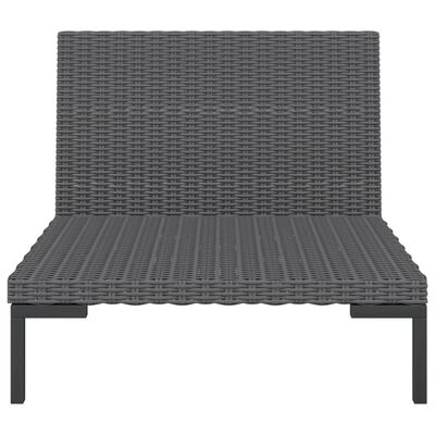 vidaXL 8 Piece Patio Lounge Set with Cushions Poly Rattan Dark Gray