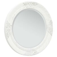 vidaXL Wall Mirror Baroque Style 19.7" White