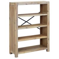 vidaXL 4-Tier Bookcase 31.5"x11.8"x43.3" Solid Wood Acacia