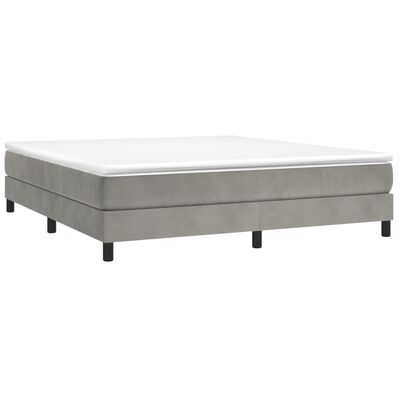 vidaXL Bed Frame Light Gray 72"x83.9" California King Velvet