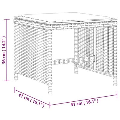 vidaXL 11 Piece Patio Dining Set with Cushions Gray Poly Rattan