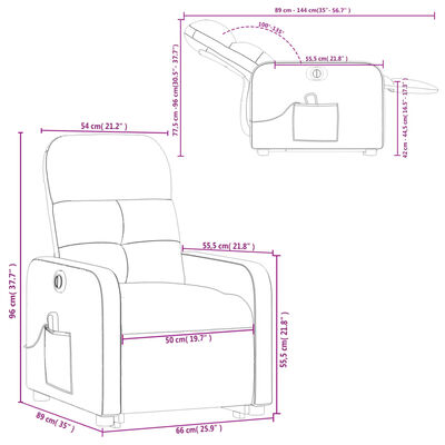 vidaXL Electric Stand up Massage Recliner Chair Dark Green Fabric