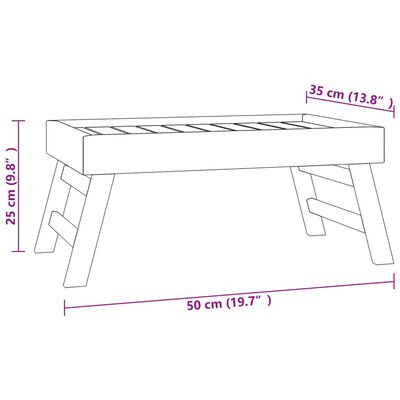 vidaXL Folding Tray 21.7"x13.8"x9.8" Solid Wood Teak