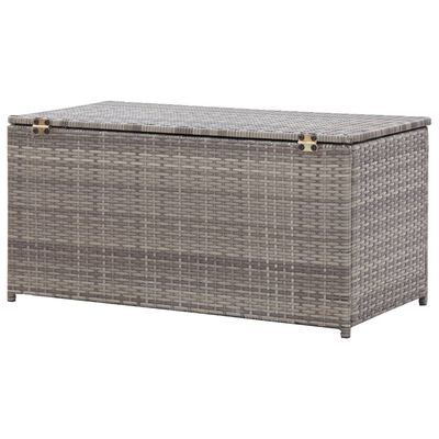 vidaXL Patio Storage Box Poly Rattan 39.4"x19.7"x19.7" Gray