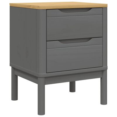 vidaXL Bedside Cabinet FLORO Gray 17.7"x15.4"x22.4" Solid Wood Pine