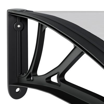 vidaXL Door Canopy Black and Transparent 59.1"x29.5" Polycarbonate