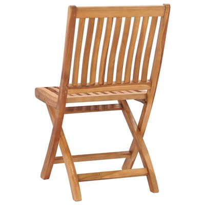 vidaXL Folding Patio Chairs 2 pcs Solid Teak Wood