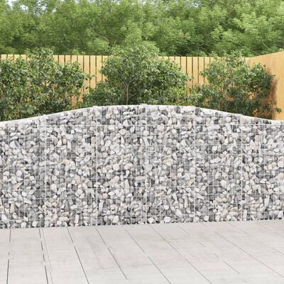 vidaXL Arched Gabion Baskets 2 pcs 157.5"x11.8"x39.4"/47.2" Galvanized Iron