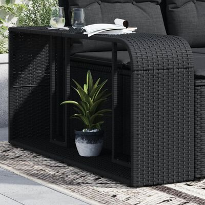 vidaXL Storage Shelves 2 pcs Black Poly Rattan