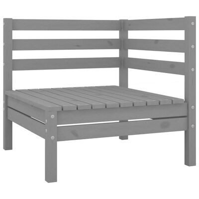 vidaXL 4 Piece Patio Lounge Set Gray Solid Wood Pine