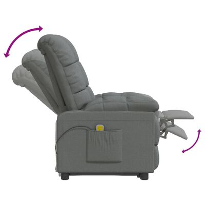 vidaXL Massage Chair Dark Gray Fabric