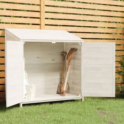 vidaXL Garden Shed White 40.2"x20.5"x44.1" Solid Wood Fir