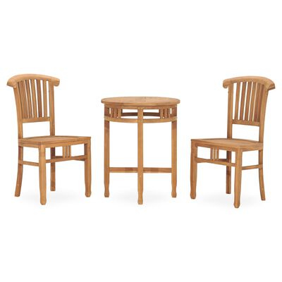 vidaXL 3 Piece Patio Dining Set Solid Teak Wood