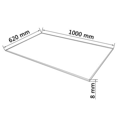 vidaXL Table Top Tempered Glass Rectangular 39.4"x24.4"