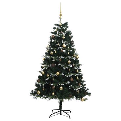 vidaXL Artificial Hinged Christmas Tree 150 LEDs & Ball Set 47.2"