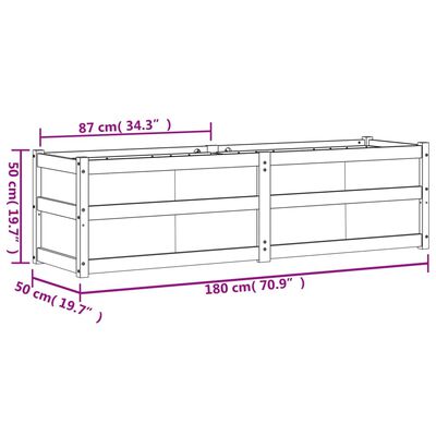 vidaXL Garden Planter 70.9" x 19.7" x 19.7" Solid Wood Pine