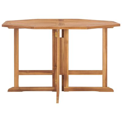 vidaXL Folding Patio Dining Table 43.3"x43.3"x29.5" Solid Wood Teak