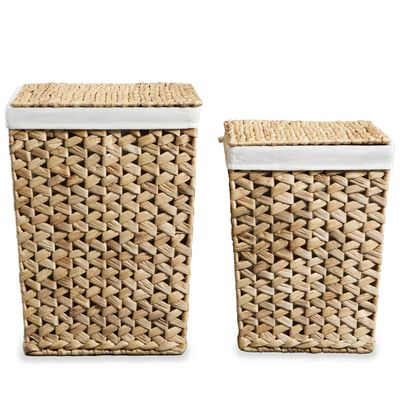 vidaXL Laundry Basket Set 2 Pieces Water Hyacinth