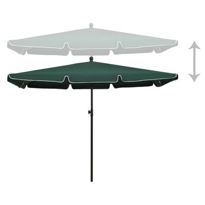 vidaXL Garden Parasol with Pole 82.7"x55.1" Green