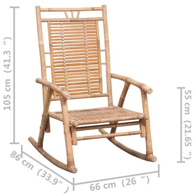 monteren pop gemakkelijk vidaXL Rocking Chair with cushion Bamboo | vidaXL.com