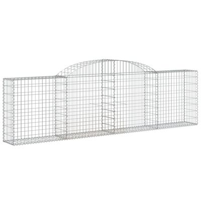 vidaXL Arched Gabion Baskets 7 pcs 118.1"x11.8"x31.5"/39.4" Galvanized Iron