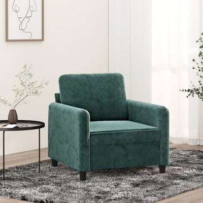 vidaXL Sofa Chair Dark Green 23.6" Velvet