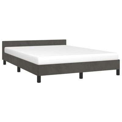 vidaXL Bed Frame without Mattress Dark Gray Queen Velvet