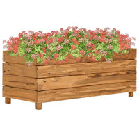 vidaXL Raised Bed 39.4"x15.7"x15" Recycled Teak Wood and Steel