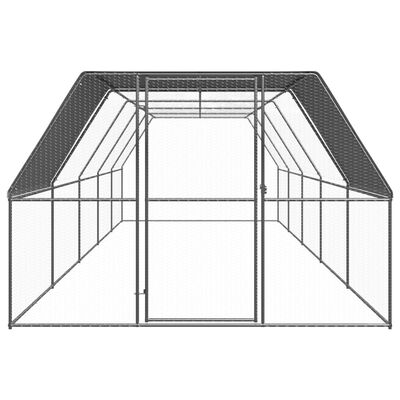 vidaXL Outdoor Chicken Cage 9.8'x32.8'x6.6' Galvanized Steel