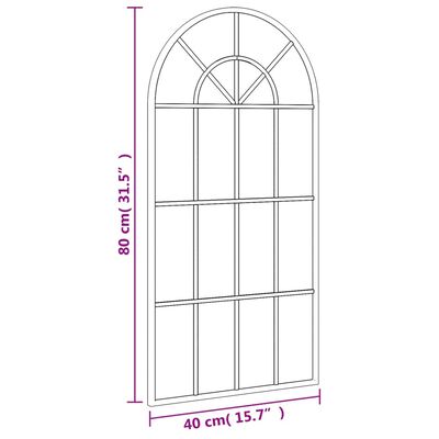 vidaXL Wall Mirror Black 15.7"x31.5" Arch Iron