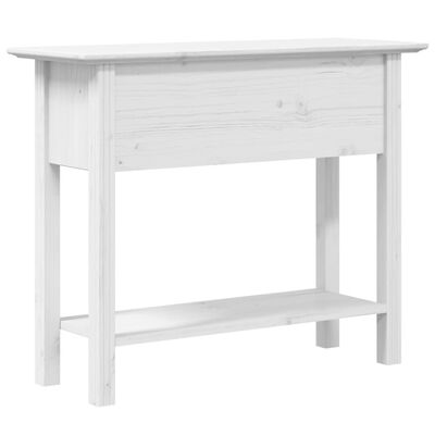 vidaXL Console Table BODO White 35.8"x13.8"x29.1" Solid Wood Pine