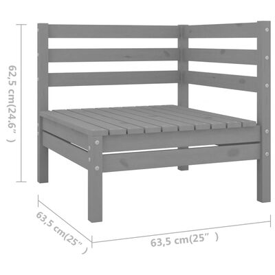 vidaXL 6 Piece Patio Lounge Set Solid Pinewood Gray