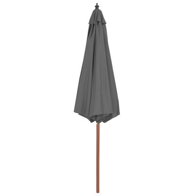 vidaXL Garden Parasol with Wooden Pole 118.2" Anthracite