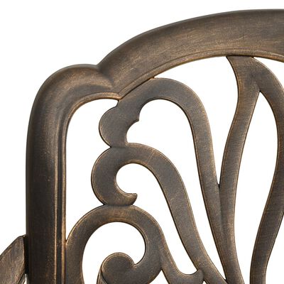 vidaXL 5 Piece Bistro Set Cast Aluminum Bronze