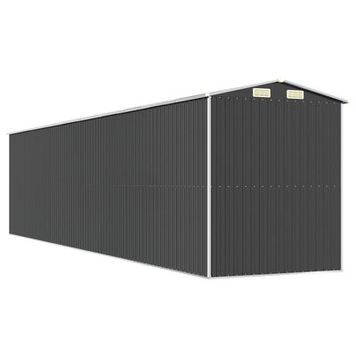 vidaXL Garden Shed Anthracite 75.6"x336.6"x87.8" Galvanized Steel