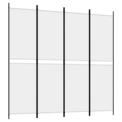 vidaXL 4-Panel Room Divider White 78.7"x78.7" Fabric