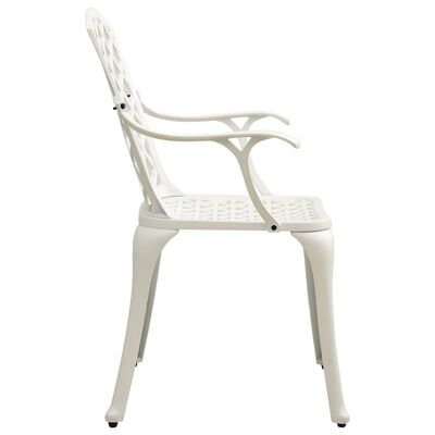 vidaXL 5 Piece Bistro Set Cast Aluminum White