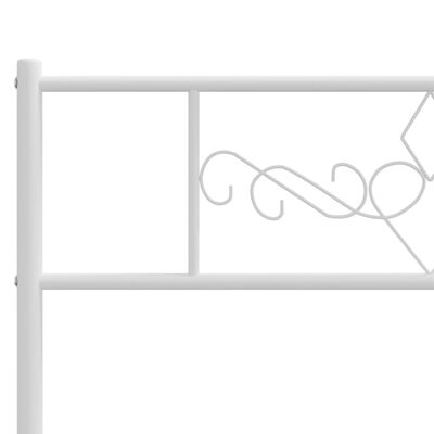 vidaXL Metal Bed Frame without Mattress with Headboard White 39.4"x78.7"