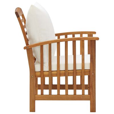 vidaXL Patio Chairs with Cushions 2 pcs Solid Acacia Wood