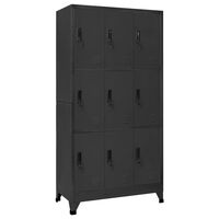 vidaXL Locker Cabinet Anthracite 35.4"x17.7"x70.9" Steel