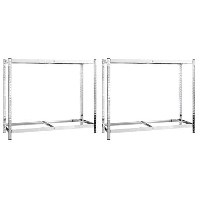 vidaXL 2-Layer Tire Racks 2 pcs Silver 43.3"x15.7"x43.3" Steel