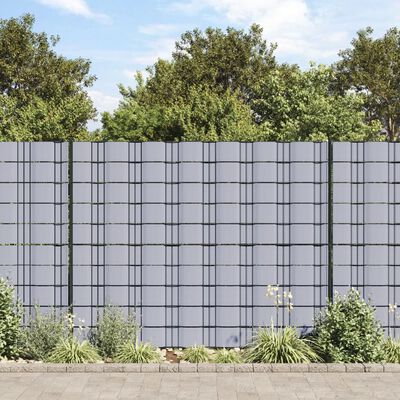 vidaXL Garden Privacy Screen PVC 229.7'x0.6' Light Gray