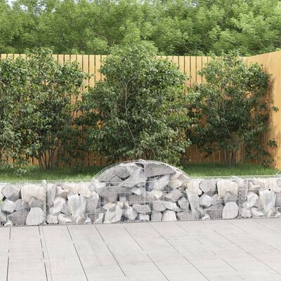 vidaXL Arched Gabion Baskets 4 pcs 78.7"x11.8"x15.7"/23.6" Galvanized Iron